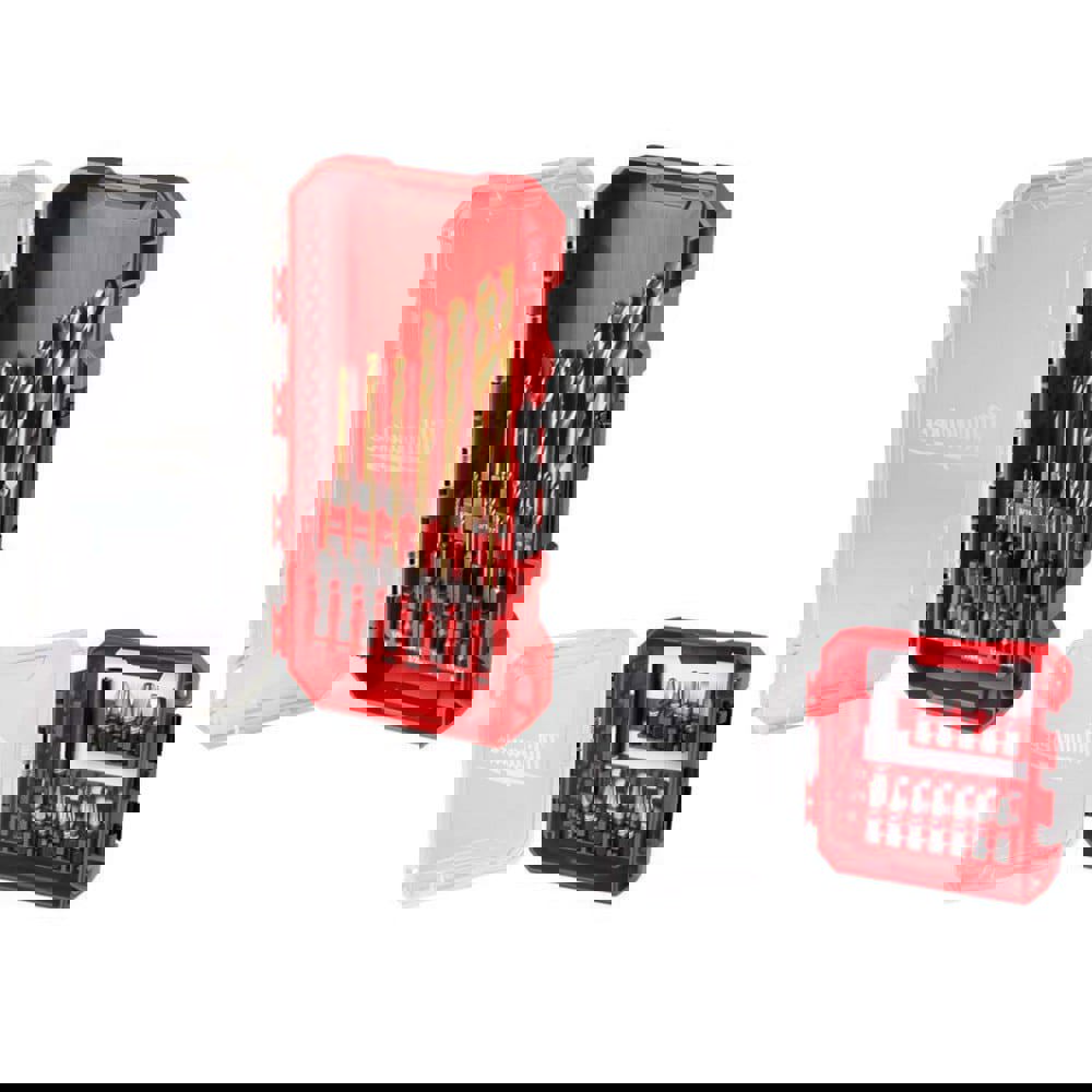 Drill Bit Sets; Drill Bit Set Type: Hex Shank Drill Bits ; Tool Material: Titanium ; Shank Type: Hex ; Coating/Finish: Titanium Nitride ; Point Type: Heavy Duty ; Drill Bit Sizes Included (Inch): 1/16;5/64;3/32;7/64;1/8;9/64;5/32;3/16;7/32;1/4;5/16;3/8